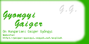 gyongyi gaiger business card